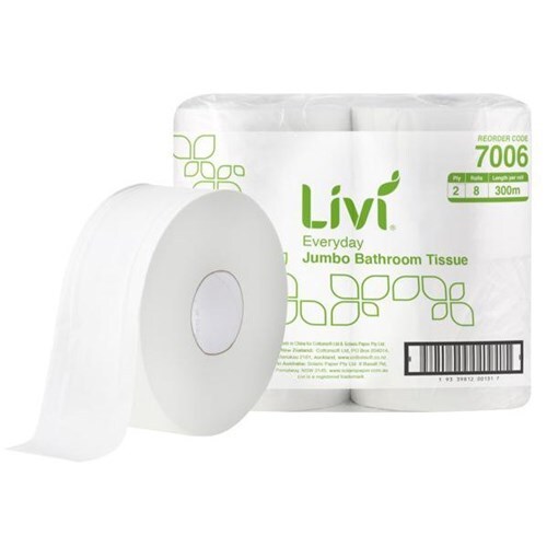 Jumbo Roll Toilet Tissue 2 PLY - Livi Basics