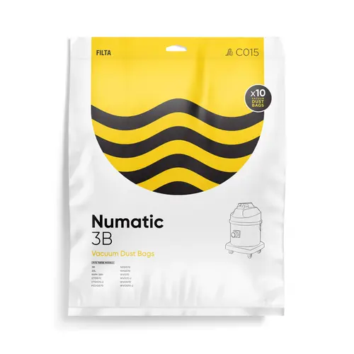 Filta Numatic 3b Microfibre Vacuum Cleaner Bags 10 Pack - Filta