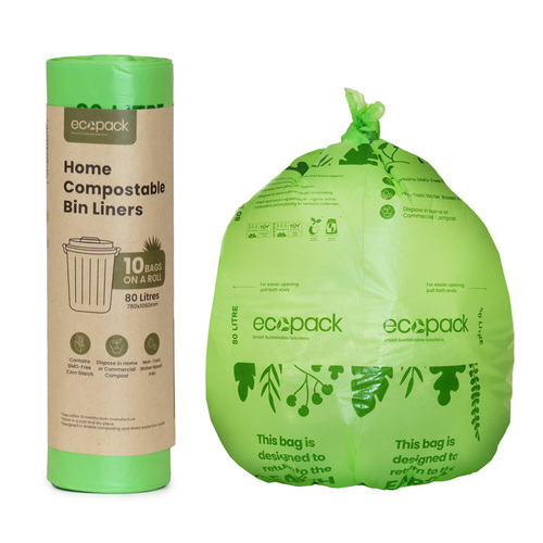 80L Compostable Bin Liner Roll (20 Bags) – Ecopack