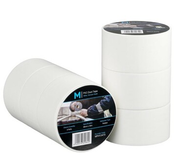PVC Utility Duct Tape - White, 48mm x 30m x 150mu - Matthews