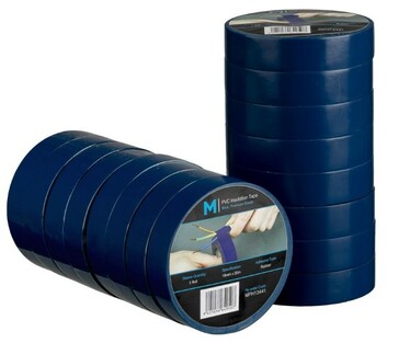 PVC Electrical Insulation Tape - Blue, 18mm x 20m x 180mu - Matthews