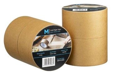 Kraft Paper Packaging Tape - Tan, 72mm x 50m x 125mu - Matthews