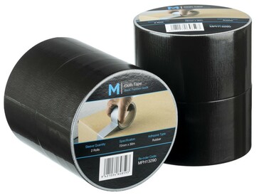 Premium Cloth Tape - Black, 72mm x 30m x 250mu - Matthews