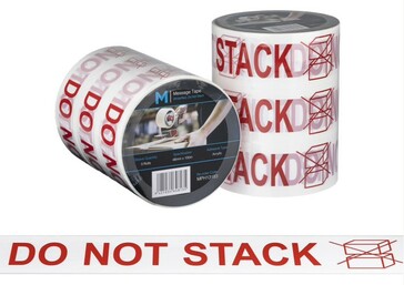 Message Tape Do Not Stack - White/Red, 48mm x 100m x 50mu - Matthews