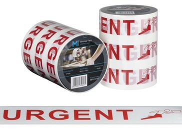 Message Tape Urgent - White/Red, 48mm x 100m x 50mu - Matthews