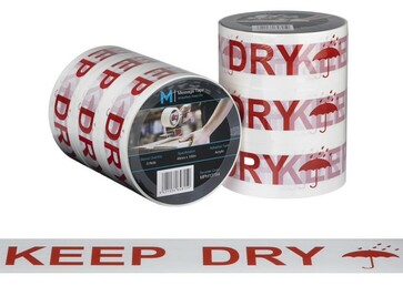 Message Tape Keep Dry - White/Red, 48mm x 100m x 50mu - Matthews