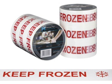Message Tape Keep Frozen - White/Red, 48mm x 100m x 50mu - Matthews