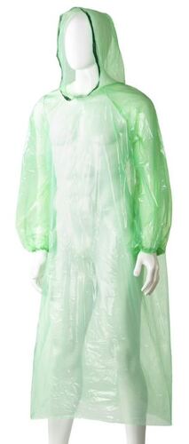 Polyethylene Hooded Ponchos - Green, 800mm x 1300mm x 30mu      - Matthews