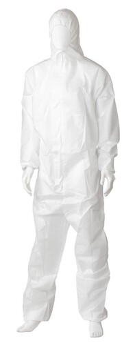 SMS Coverall Type 5/6 - White, L, 50gsm *Breathable Coverall - Matthews