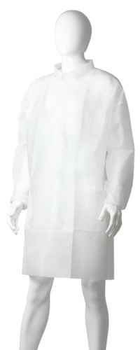 Polypropylene Domed Laboratory Coat - White, M, 45gsm      - Matthews