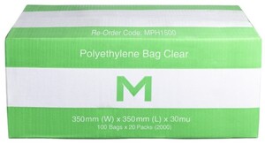 FP Polyethylene Bag - Clear, 350mm x 350mm x 30mu - Matthews