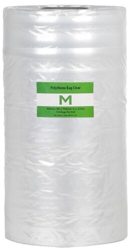 POR Polyethylene Bag - Clear, 400mm x 700mm x 27mu   - Matthews